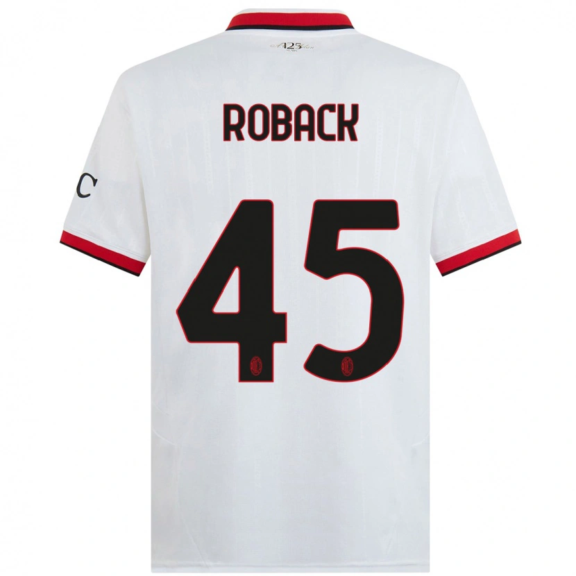 Danxen Herren Emil Roback #45 Weiß Schwarz Rot Auswärtstrikot Trikot 2024/25 T-Shirt