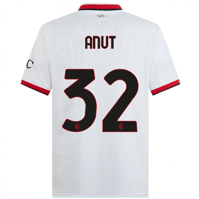 Danxen Herren Niccolo Anut #32 Weiß Schwarz Rot Auswärtstrikot Trikot 2024/25 T-Shirt