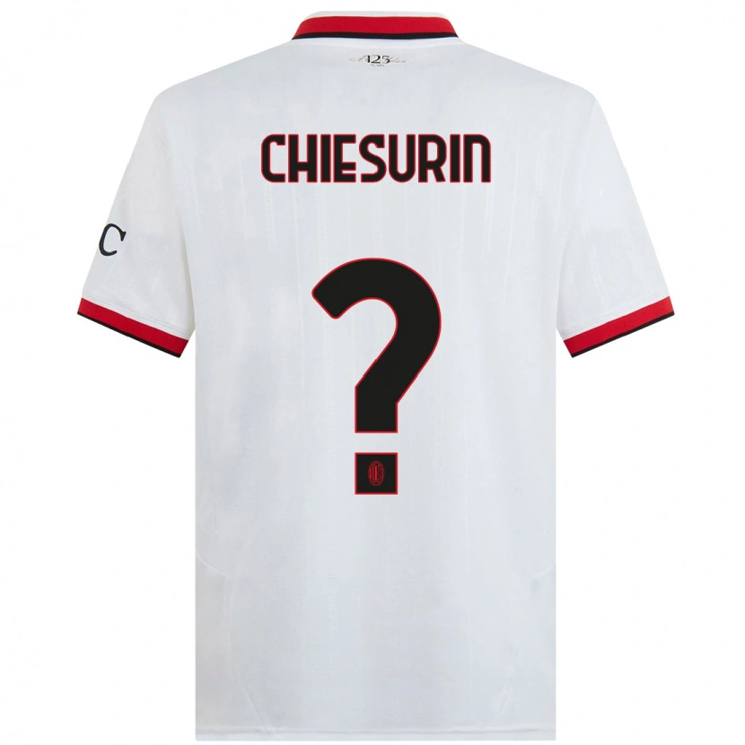Danxen Herren Alberto Chiesurin #0 Weiß Schwarz Rot Auswärtstrikot Trikot 2024/25 T-Shirt