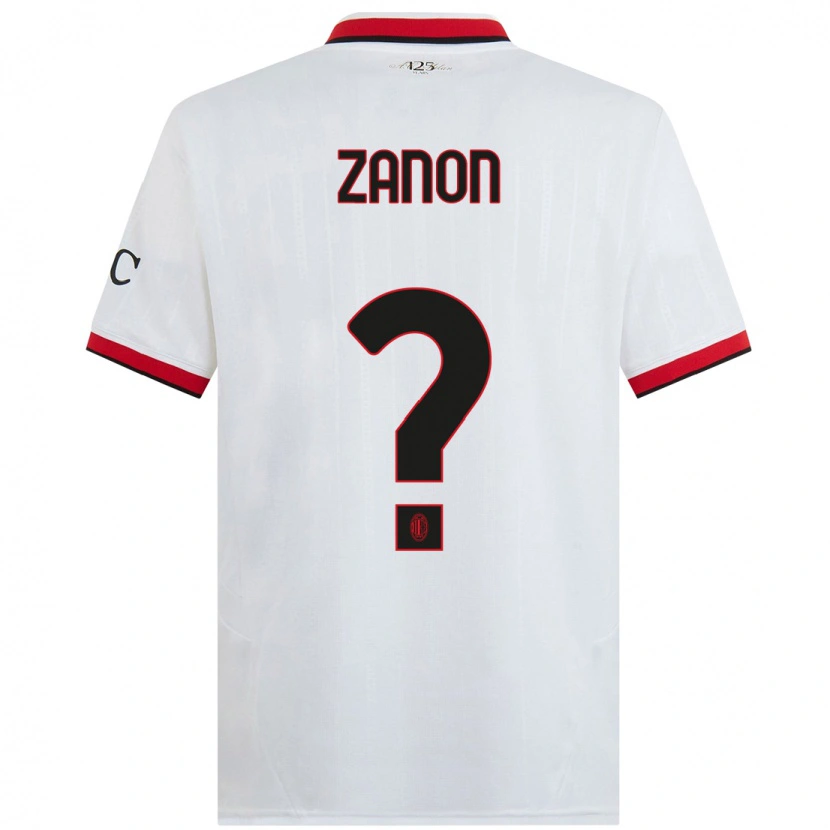 Danxen Herren Thomas Zanon #0 Weiß Schwarz Rot Auswärtstrikot Trikot 2024/25 T-Shirt