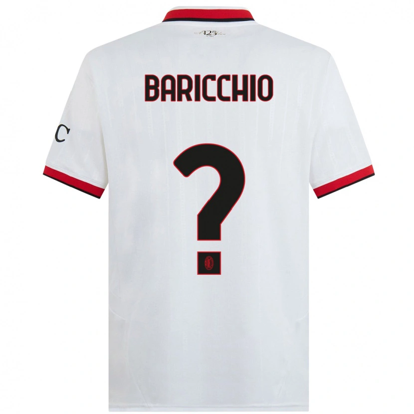 Danxen Herren Luca Baricchio #0 Weiß Schwarz Rot Auswärtstrikot Trikot 2024/25 T-Shirt
