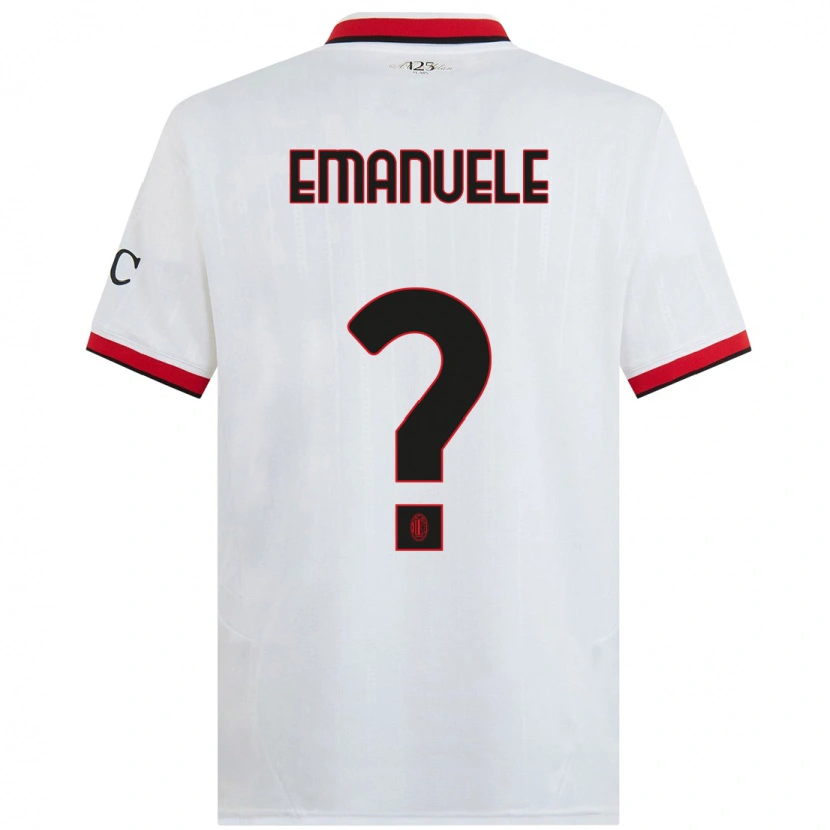 Danxen Herren Emanuele Benedetti #0 Weiß Schwarz Rot Auswärtstrikot Trikot 2024/25 T-Shirt