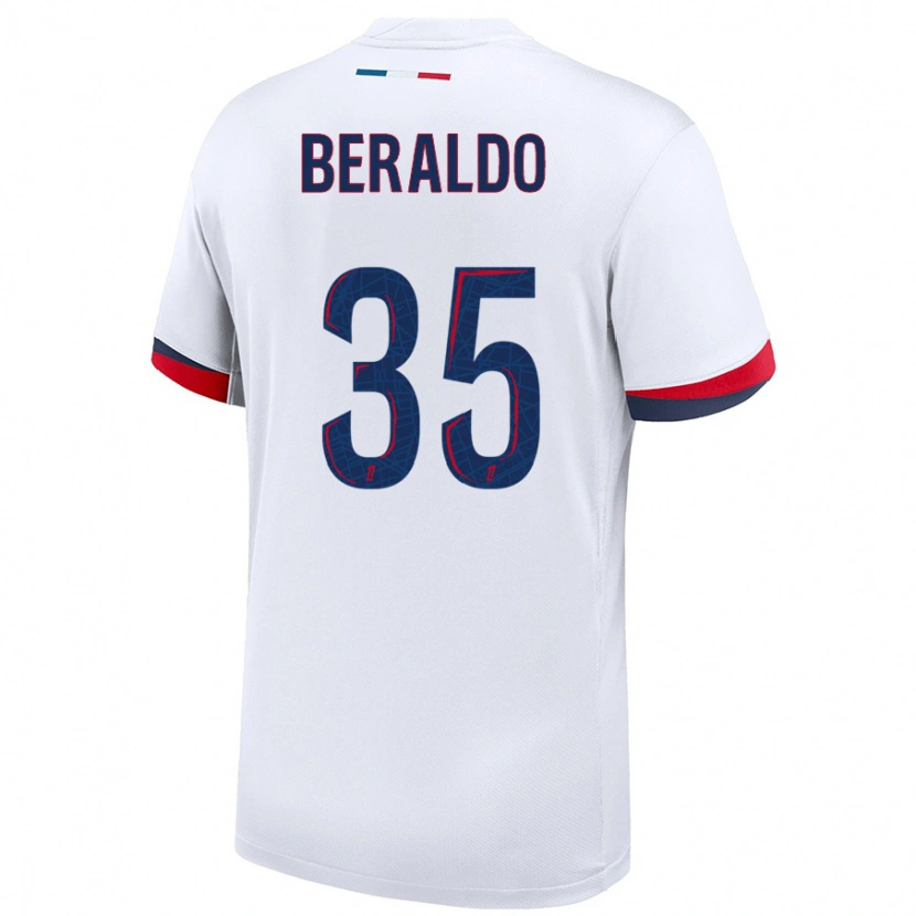 Danxen Herren Lucas Beraldo #35 Weiß Blau Rot Auswärtstrikot Trikot 2024/25 T-Shirt