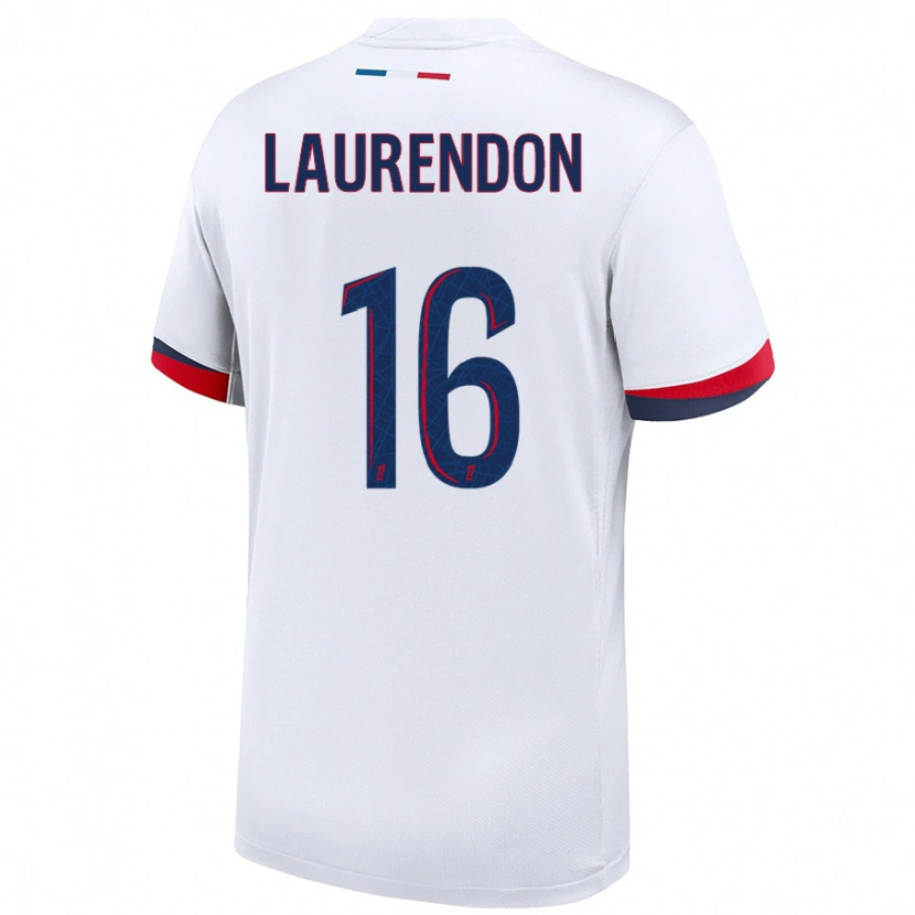 Danxen Herren Bilal Laurendon #16 Weiß Blau Rot Auswärtstrikot Trikot 2024/25 T-Shirt