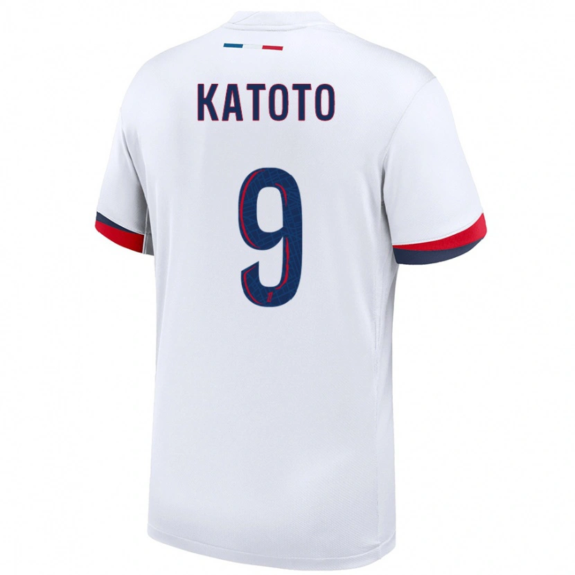Danxen Herren Marie-Antoinette Katoto #9 Weiß Blau Rot Auswärtstrikot Trikot 2024/25 T-Shirt