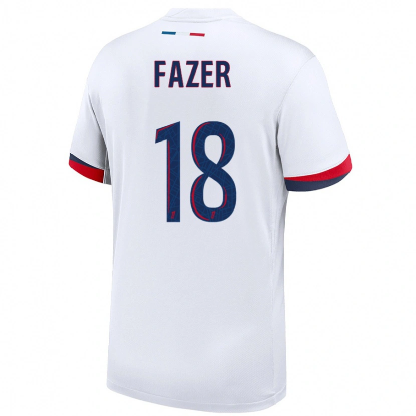 Danxen Herren Laurina Fazer #18 Weiß Blau Rot Auswärtstrikot Trikot 2024/25 T-Shirt