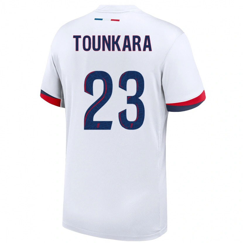 Danxen Herren Aïssatou Tounkara #23 Weiß Blau Rot Auswärtstrikot Trikot 2024/25 T-Shirt