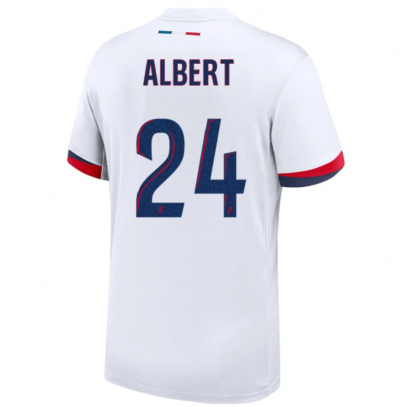Danxen Herren Korbin Albert #24 Weiß Blau Rot Auswärtstrikot Trikot 2024/25 T-Shirt