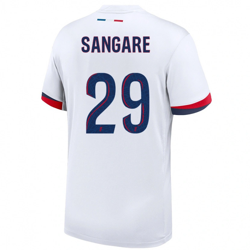Danxen Herren Hawa Sangare #29 Weiß Blau Rot Auswärtstrikot Trikot 2024/25 T-Shirt