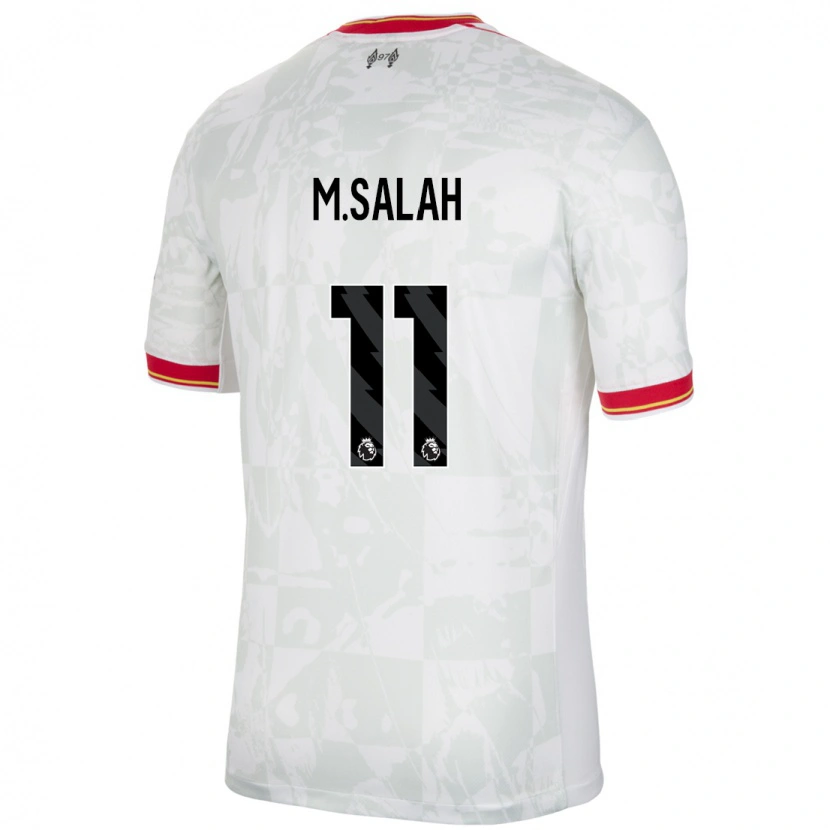 Danxen Herren Mohamed Salah #11 Weiß Rot Schwarz Ausweichtrikot Trikot 2024/25 T-Shirt