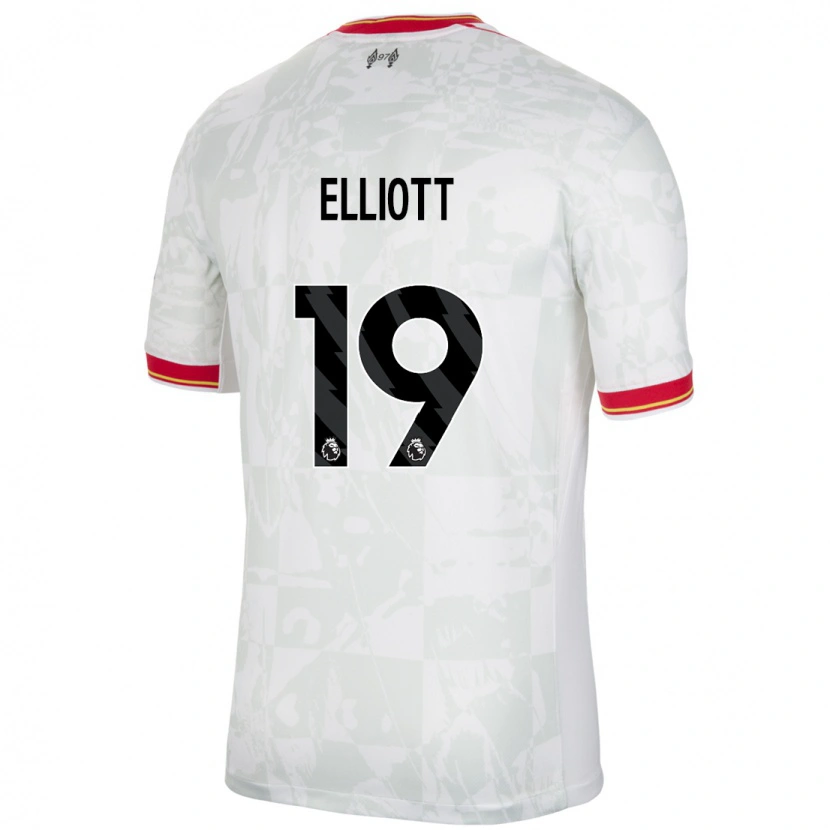 Danxen Herren Harvey Elliott #19 Weiß Rot Schwarz Ausweichtrikot Trikot 2024/25 T-Shirt