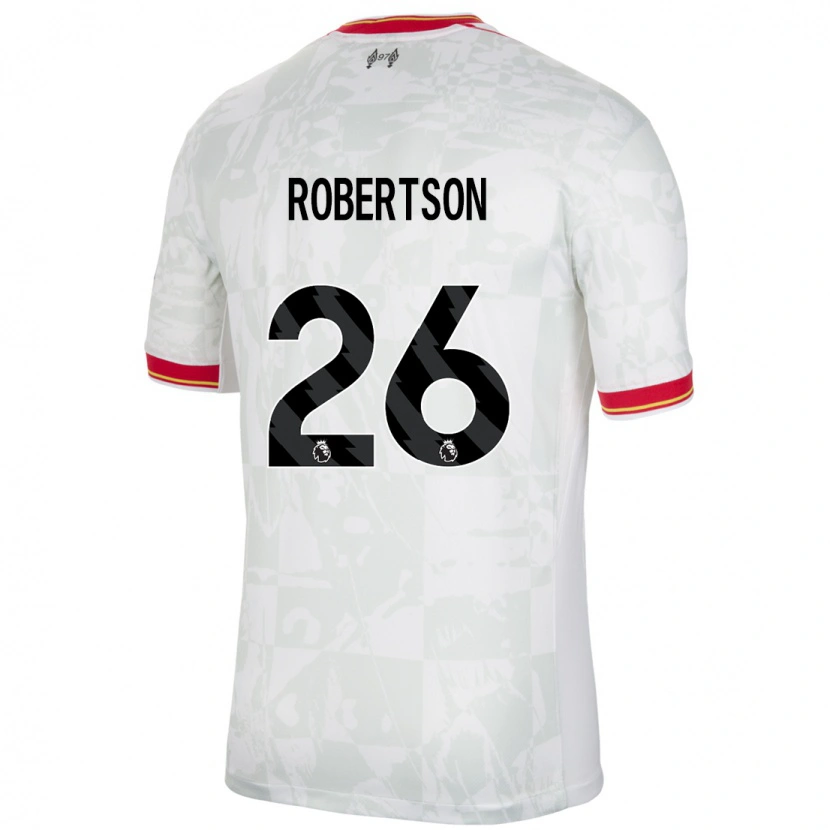 Danxen Herren Andrew Robertson #26 Weiß Rot Schwarz Ausweichtrikot Trikot 2024/25 T-Shirt