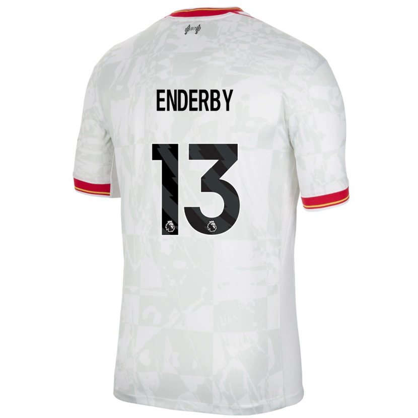 Danxen Herren Mia Enderby #13 Weiß Rot Schwarz Ausweichtrikot Trikot 2024/25 T-Shirt