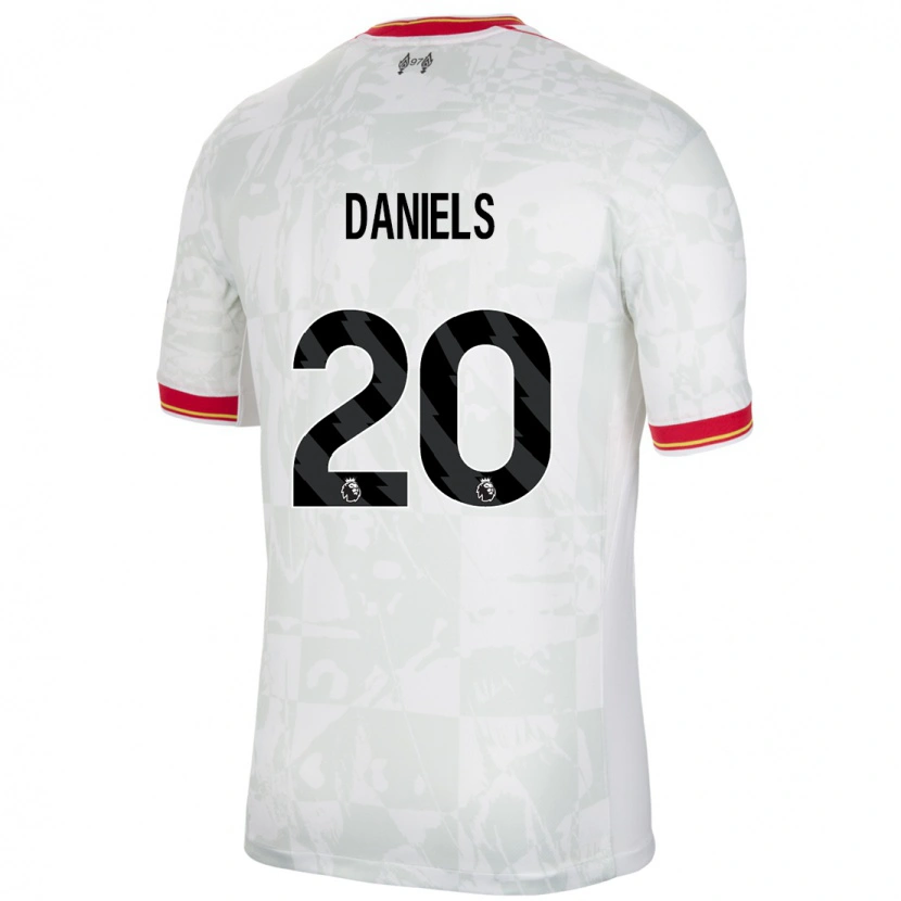 Danxen Herren Yana Daniëls #20 Weiß Rot Schwarz Ausweichtrikot Trikot 2024/25 T-Shirt