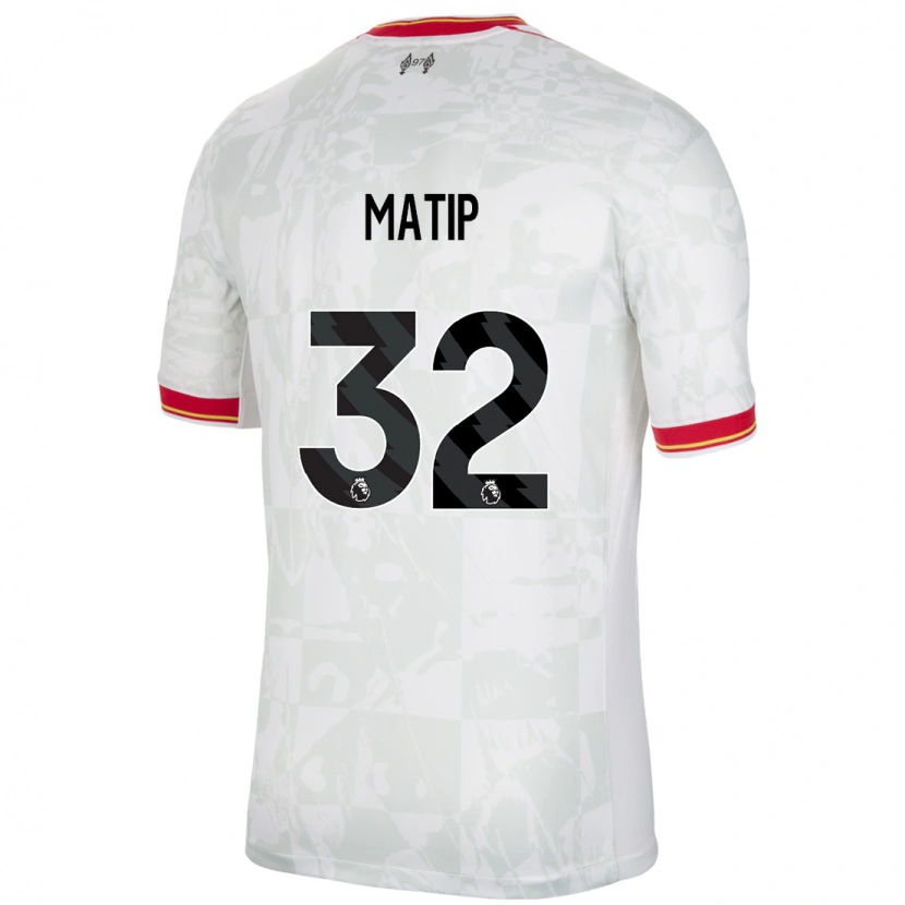 Danxen Herren Joel Matip #32 Weiß Rot Schwarz Ausweichtrikot Trikot 2024/25 T-Shirt
