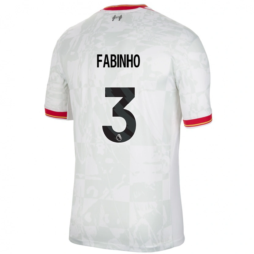 Danxen Herren Fabinho #3 Weiß Rot Schwarz Ausweichtrikot Trikot 2024/25 T-Shirt