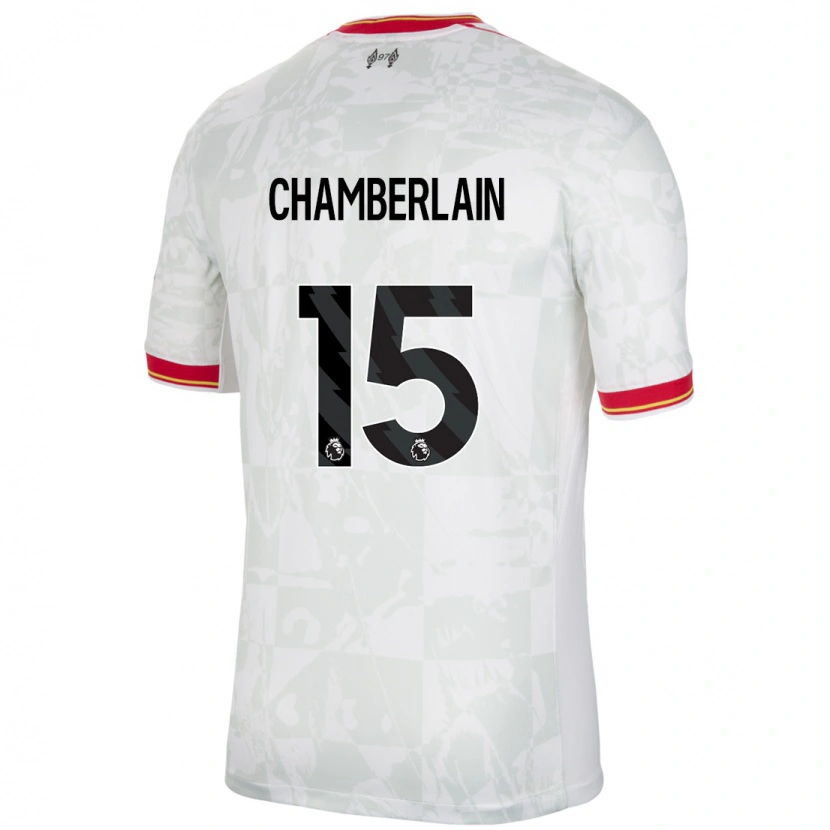 Danxen Herren Alex Oxlade Chamberlain #15 Weiß Rot Schwarz Ausweichtrikot Trikot 2024/25 T-Shirt