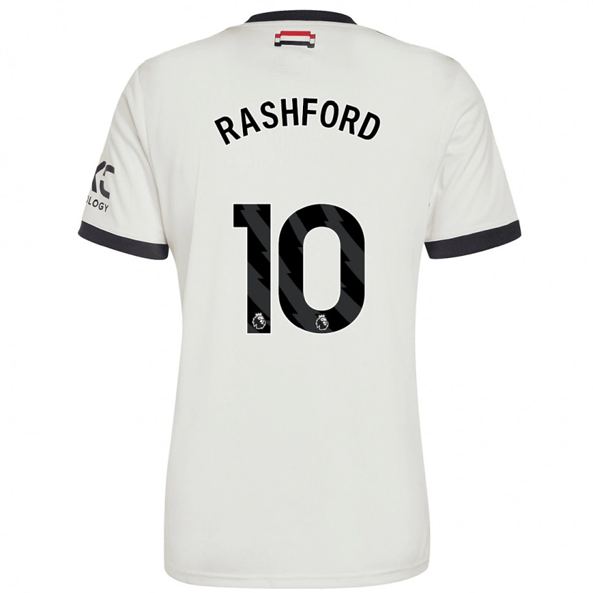 Danxen Herren Marcus Rashford #10 Cremeweiß Ausweichtrikot Trikot 2024/25 T-Shirt