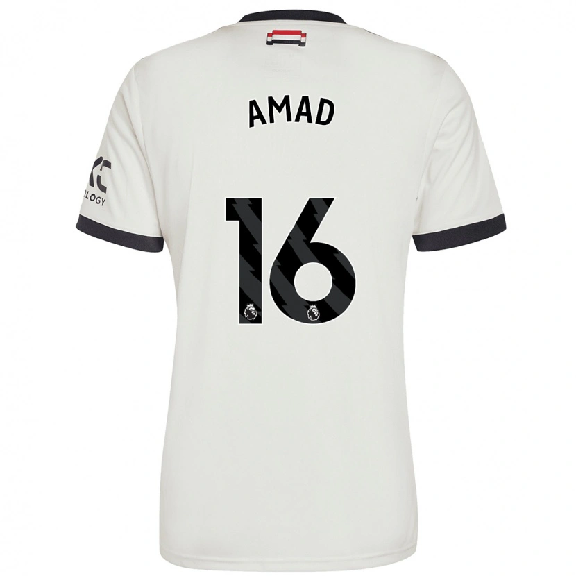 Danxen Herren Amad Diallo #16 Cremeweiß Ausweichtrikot Trikot 2024/25 T-Shirt