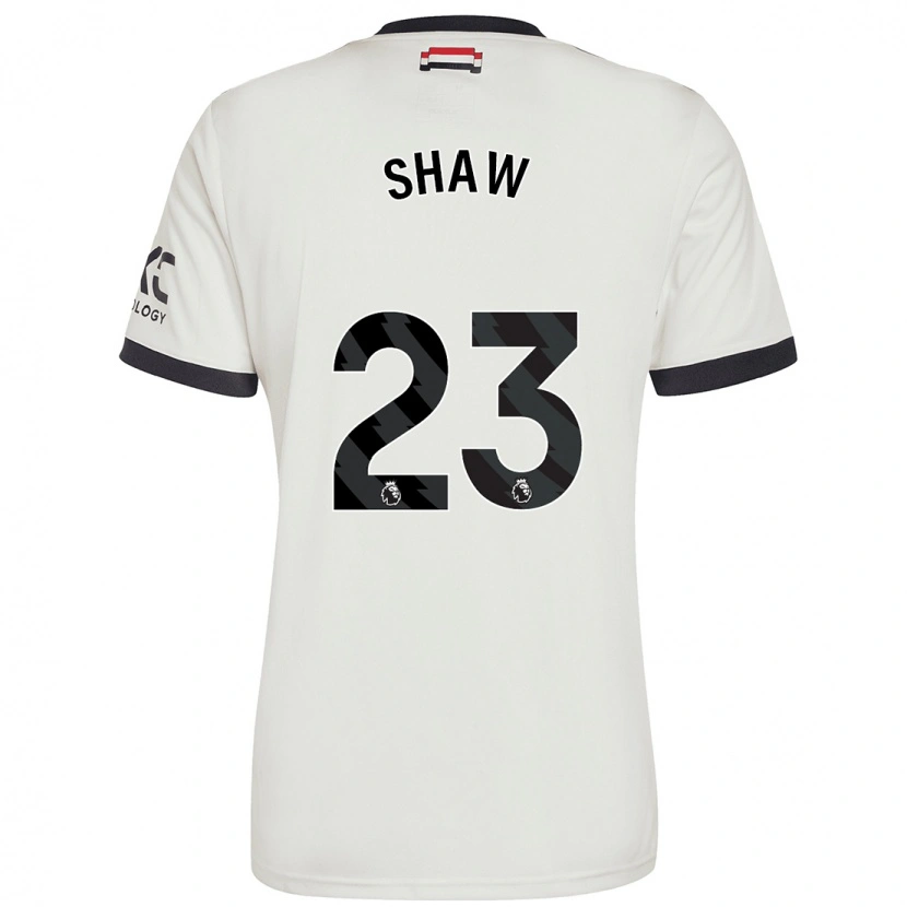 Danxen Herren Luke Shaw #23 Cremeweiß Ausweichtrikot Trikot 2024/25 T-Shirt