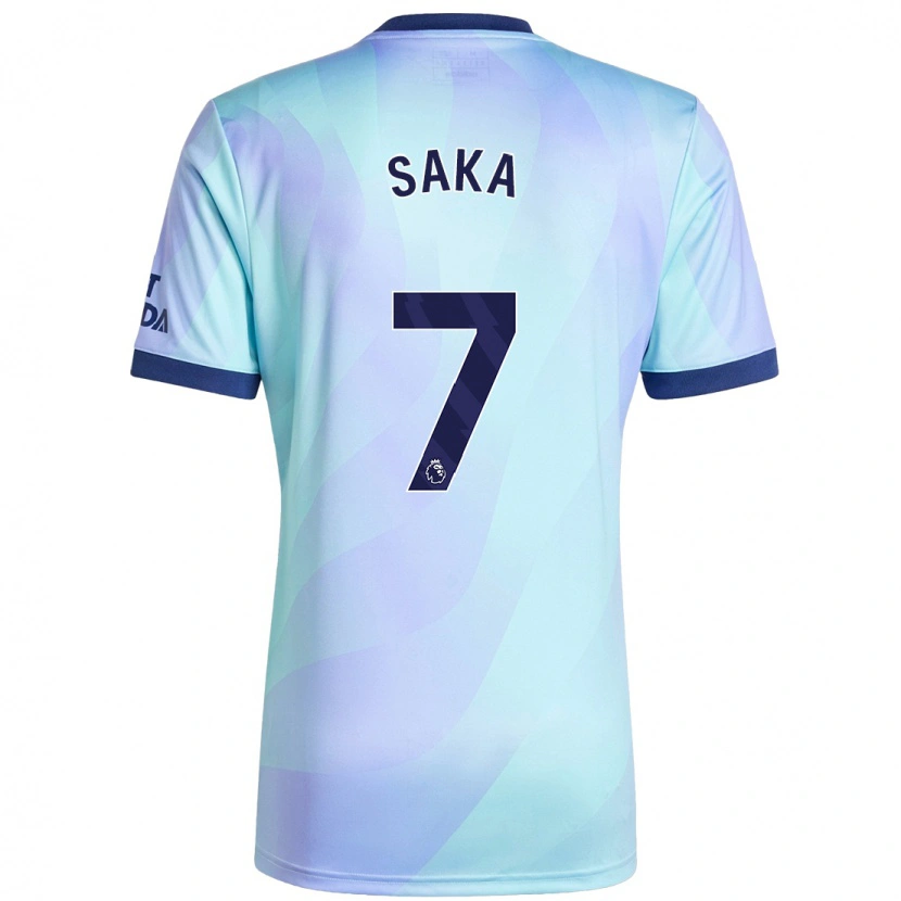 Danxen Herren Bukayo Saka #7 Aquamarin Ausweichtrikot Trikot 2024/25 T-Shirt
