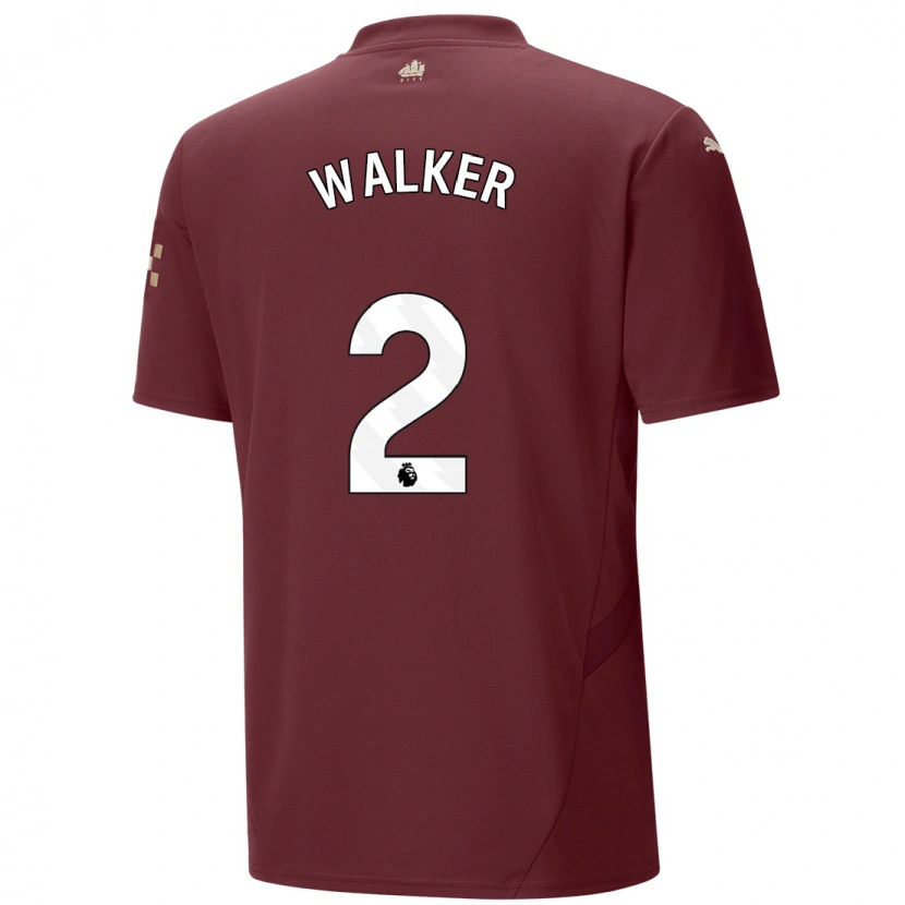Danxen Herren Kyle Walker #2 Kastanienbraun Ausweichtrikot Trikot 2024/25 T-Shirt