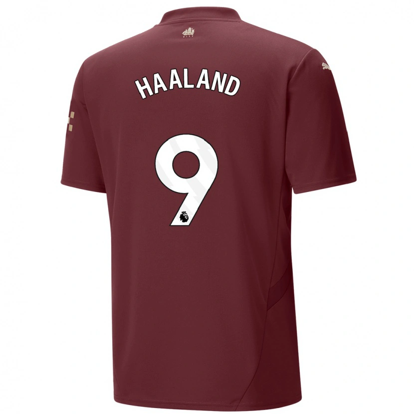Danxen Herren Erling Haaland #9 Kastanienbraun Ausweichtrikot Trikot 2024/25 T-Shirt