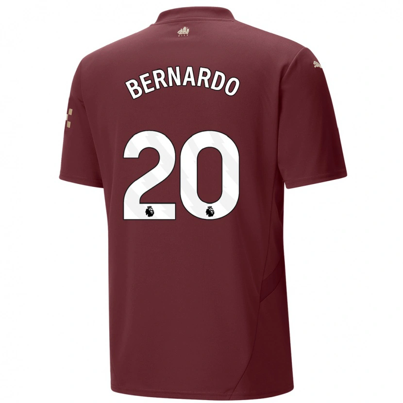 Danxen Herren Bernardo Silva #20 Kastanienbraun Ausweichtrikot Trikot 2024/25 T-Shirt