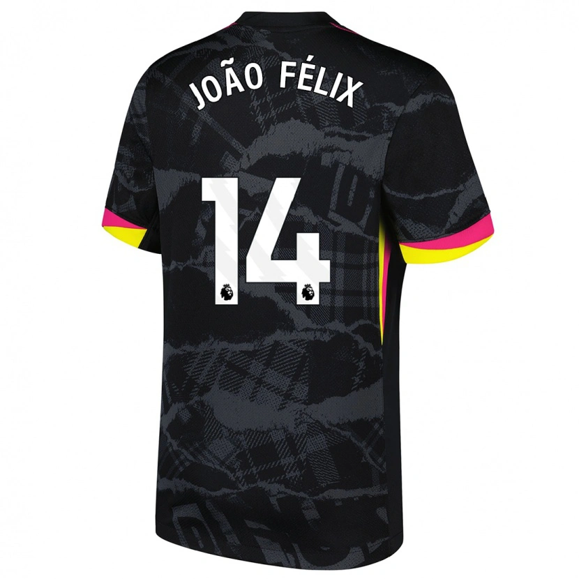 Danxen Herren João Félix #14 Schwarz Rosa Ausweichtrikot Trikot 2024/25 T-Shirt
