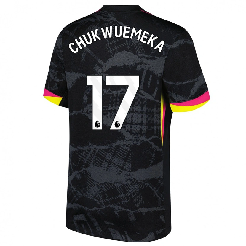 Danxen Herren Carney Chukwuemeka #17 Schwarz Rosa Ausweichtrikot Trikot 2024/25 T-Shirt