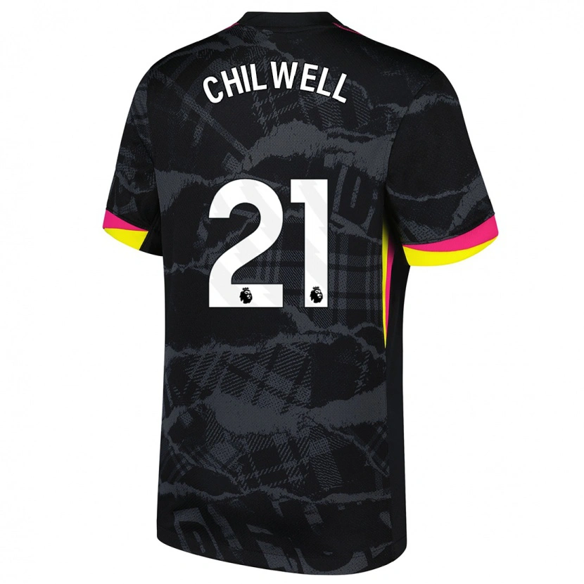 Danxen Herren Ben Chilwell #21 Schwarz Rosa Ausweichtrikot Trikot 2024/25 T-Shirt