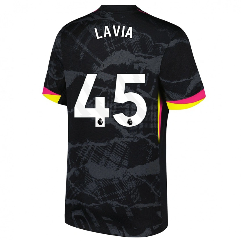 Danxen Herren Roméo Lavia #45 Schwarz Rosa Ausweichtrikot Trikot 2024/25 T-Shirt