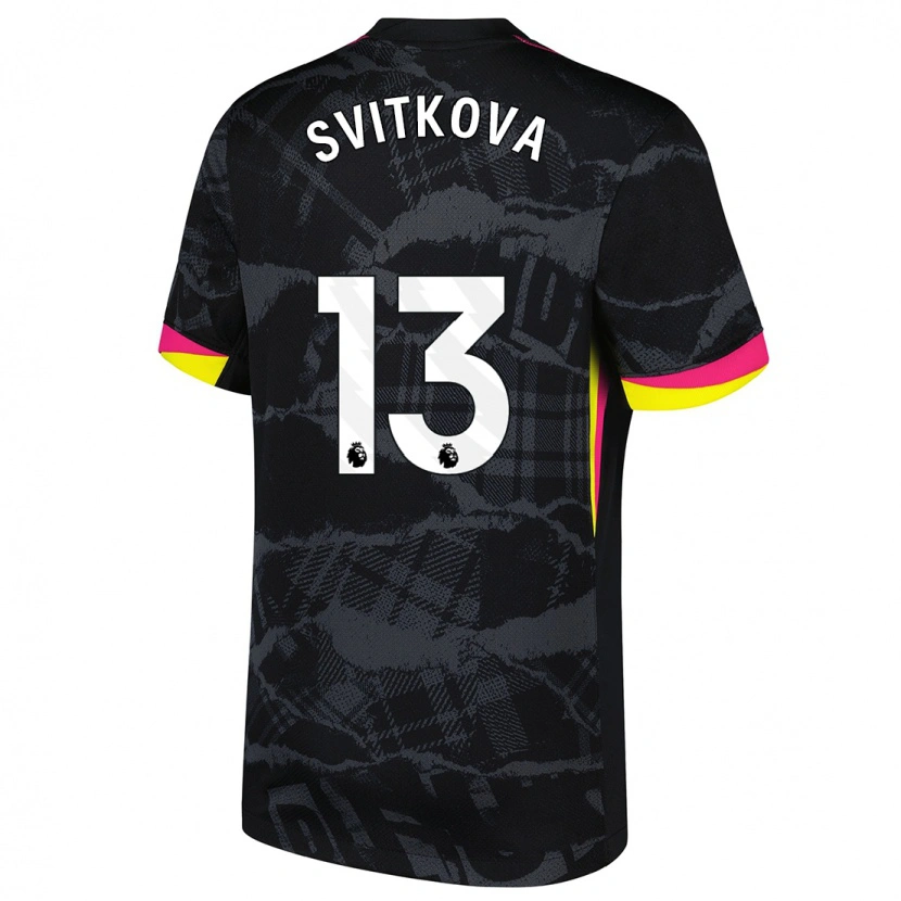 Danxen Herren Kateřina Svitková #13 Schwarz Rosa Ausweichtrikot Trikot 2024/25 T-Shirt