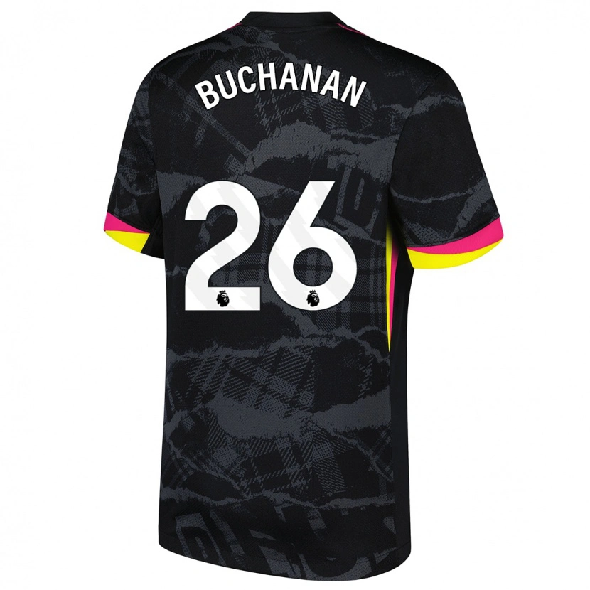 Danxen Herren Kadeisha Buchanan #26 Schwarz Rosa Ausweichtrikot Trikot 2024/25 T-Shirt