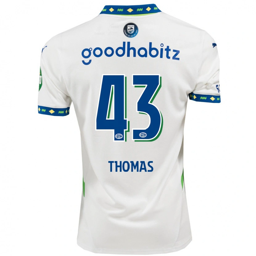 Danxen Herren Kealyn Thomas #43 Weiß Dunkelblau Ausweichtrikot Trikot 2024/25 T-Shirt