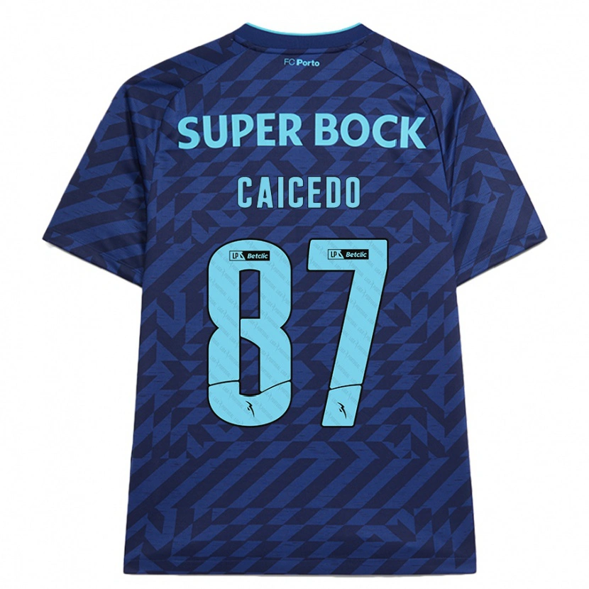 Danxen Herren Brayan Caicedo #87 Marineblau Ausweichtrikot Trikot 2024/25 T-Shirt
