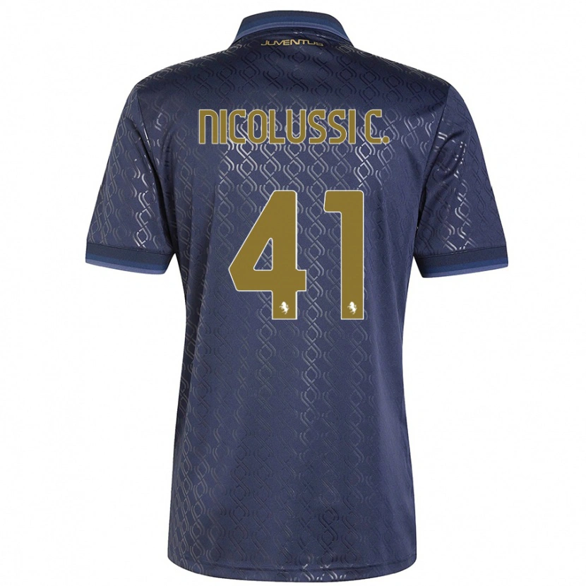Danxen Herren Hans Nicolussi Caviglia #41 Marineblau Ausweichtrikot Trikot 2024/25 T-Shirt