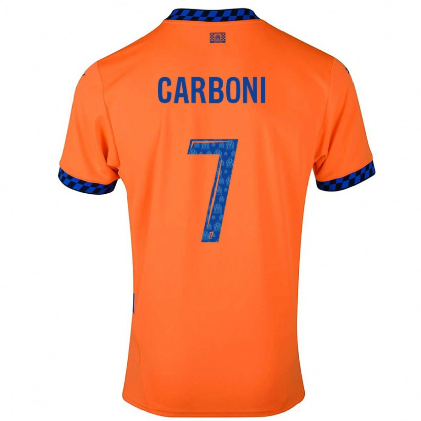 Danxen Herren Valentín Carboni #7 Orange Dunkelblau Ausweichtrikot Trikot 2024/25 T-Shirt