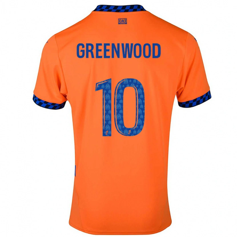 Danxen Herren Mason Greenwood #10 Orange Dunkelblau Ausweichtrikot Trikot 2024/25 T-Shirt