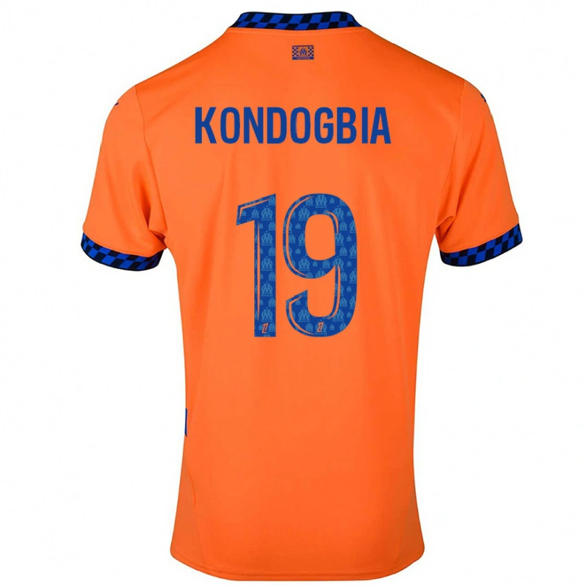 Danxen Herren Geoffrey Kondogbia #19 Orange Dunkelblau Ausweichtrikot Trikot 2024/25 T-Shirt
