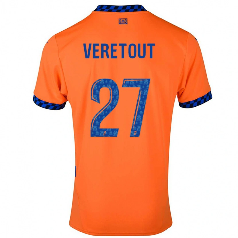 Danxen Herren Jordan Veretout #27 Orange Dunkelblau Ausweichtrikot Trikot 2024/25 T-Shirt
