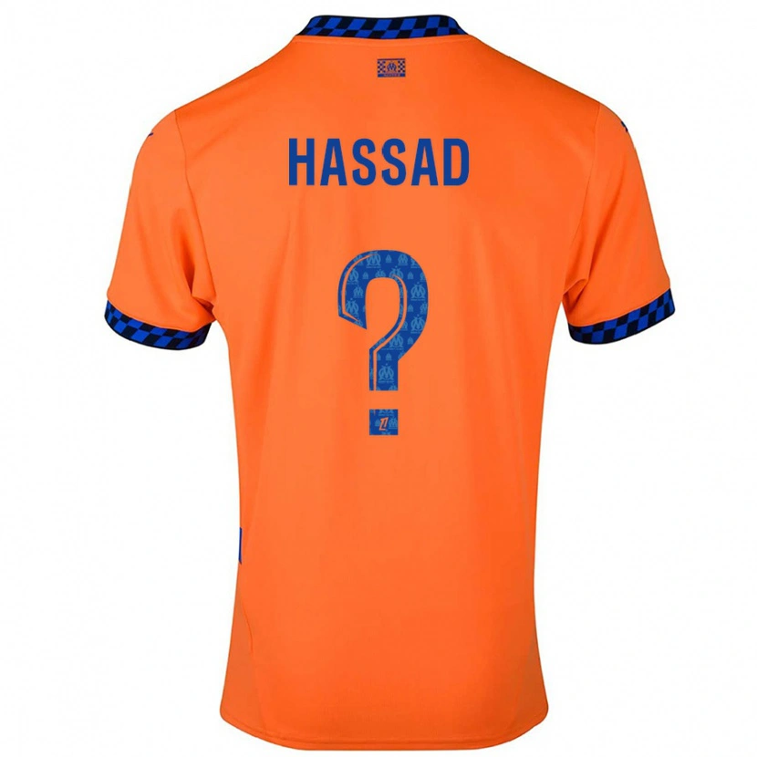 Danxen Herren Rayan Hassad #0 Orange Dunkelblau Ausweichtrikot Trikot 2024/25 T-Shirt
