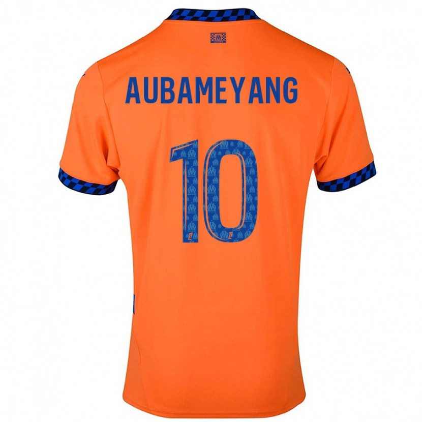 Danxen Herren Pierre-Emerick Aubameyang #10 Orange Dunkelblau Ausweichtrikot Trikot 2024/25 T-Shirt