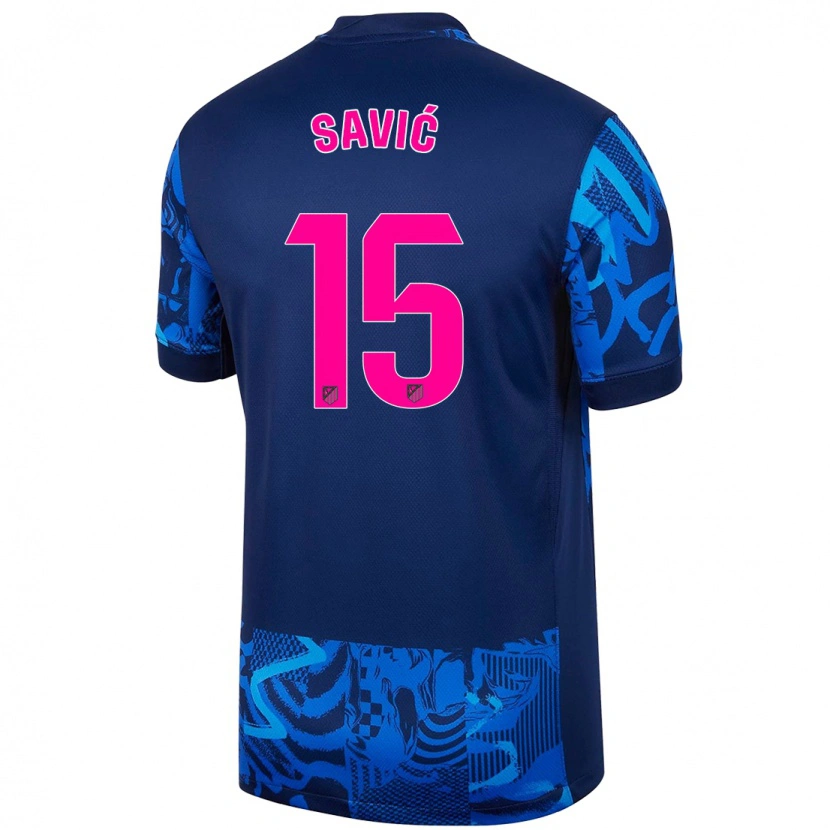 Danxen Herren Stefan Savic #15 Königsblau Ausweichtrikot Trikot 2024/25 T-Shirt