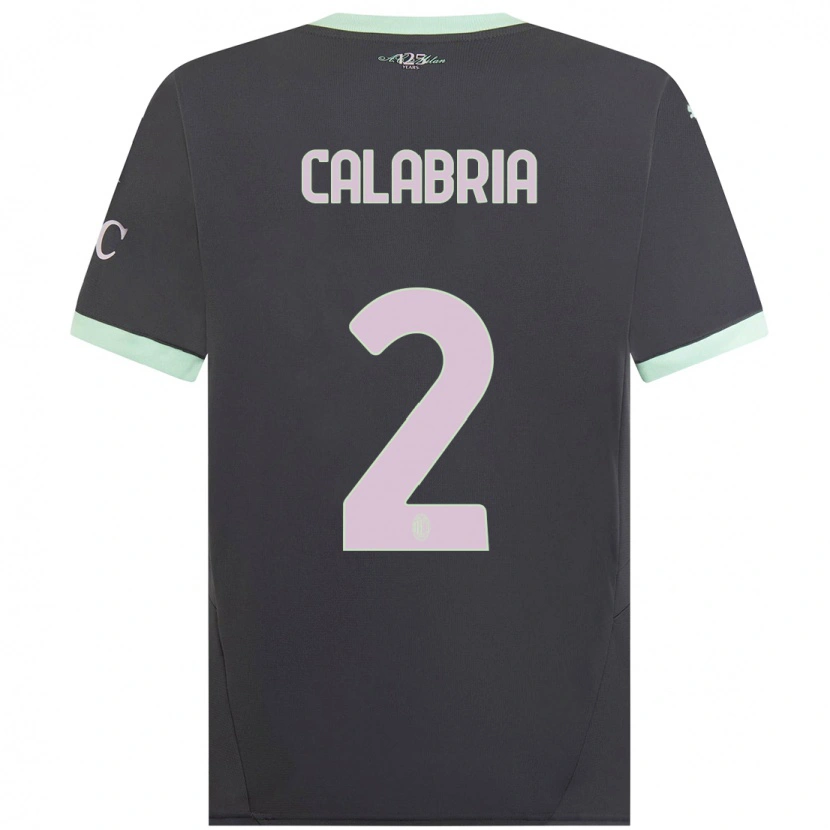 Danxen Herren Davide Calabria #2 Grau Ausweichtrikot Trikot 2024/25 T-Shirt