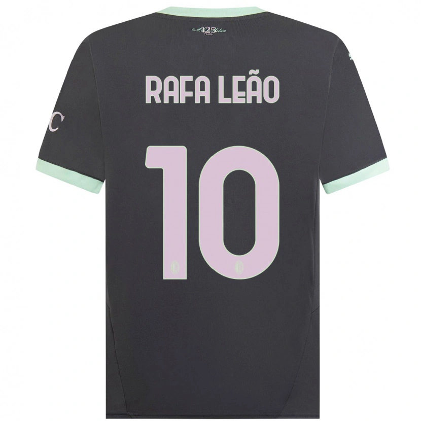 Danxen Herren Rafael Leão #10 Grau Ausweichtrikot Trikot 2024/25 T-Shirt