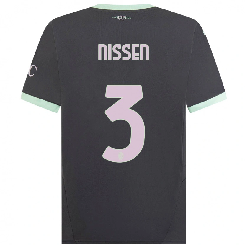 Danxen Herren Fredrik Nissen #3 Grau Ausweichtrikot Trikot 2024/25 T-Shirt