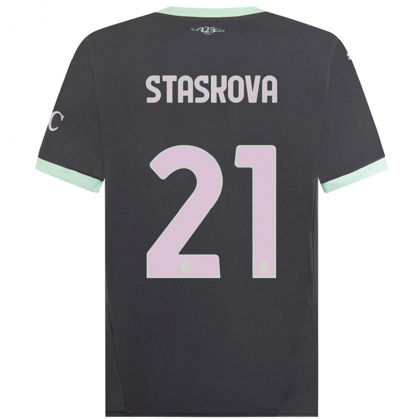 Danxen Herren Andrea Stašková #21 Grau Ausweichtrikot Trikot 2024/25 T-Shirt
