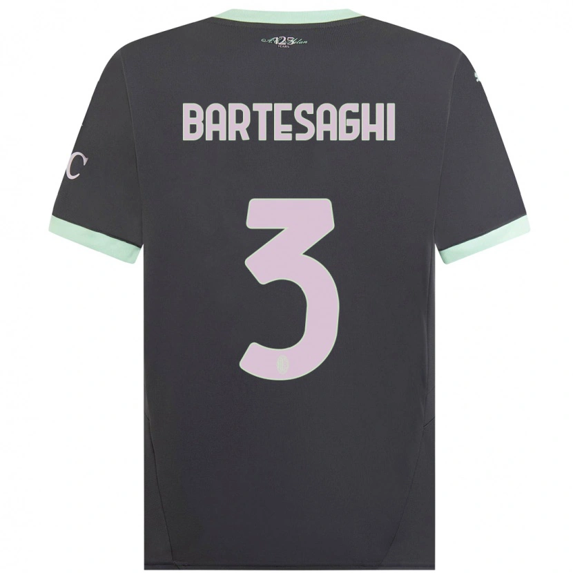 Danxen Herren Davide Bartesaghi #3 Grau Ausweichtrikot Trikot 2024/25 T-Shirt
