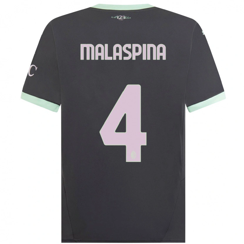 Danxen Herren Mattia Malaspina #4 Grau Ausweichtrikot Trikot 2024/25 T-Shirt